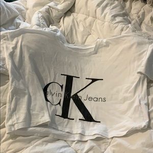 Calvin Klein cropped white t-shirt